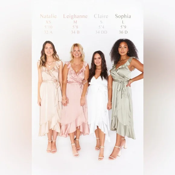 Show Me Your Mumu Samantha Ruffle Wrap Dress Moss Green Luxe Satin Large - Picture 9 of 9